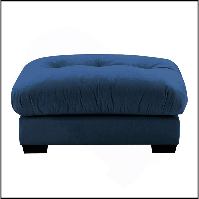 Repose-pieds élégant pour la chambre à coucher, à l'intérieur, en tissu de velours doux, confortable et élégant., Blue