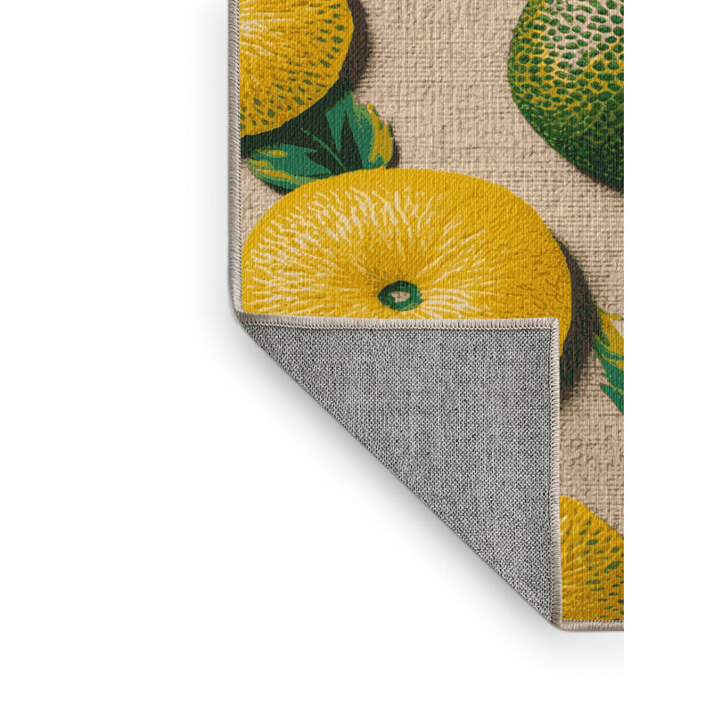  Tapis lavable aux fruits de bergamote, Rond 8 pi