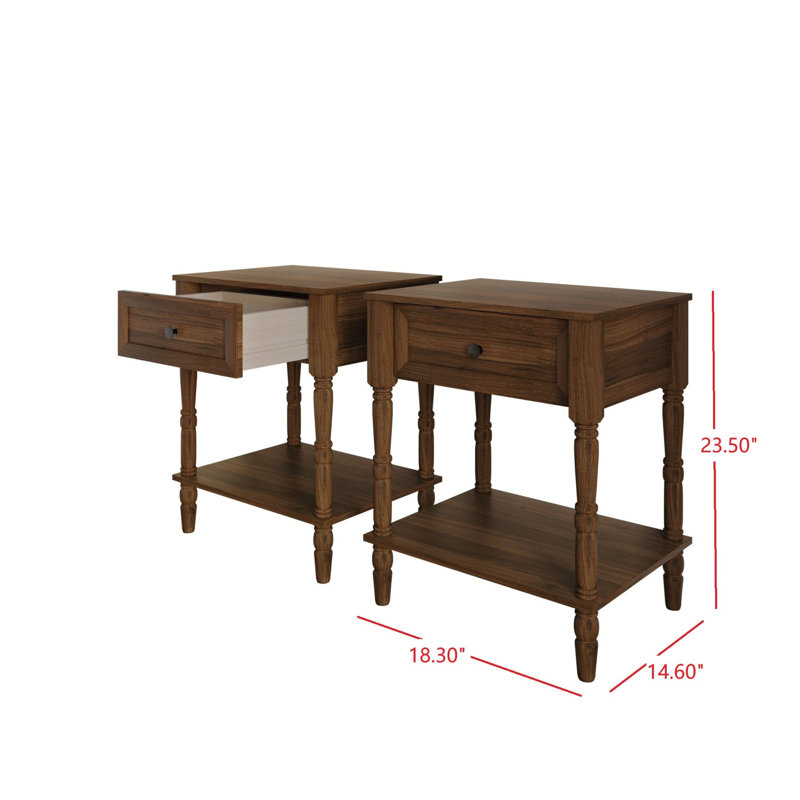 Lit superposé simple au-dessus de simple en bois massif avec table de chevet 3 pièces Aon Ames, Black, Brun