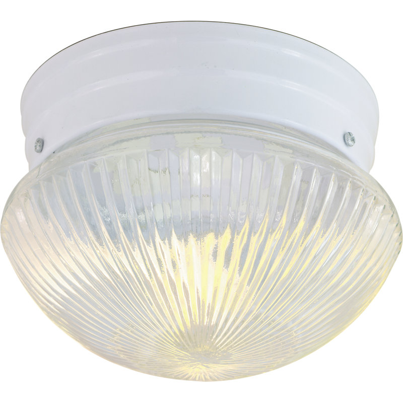 Plafonnier encastré simple 2 lumières Daughtrey, Blanc, H 5 po x l 7,5 po x P 7,75 po