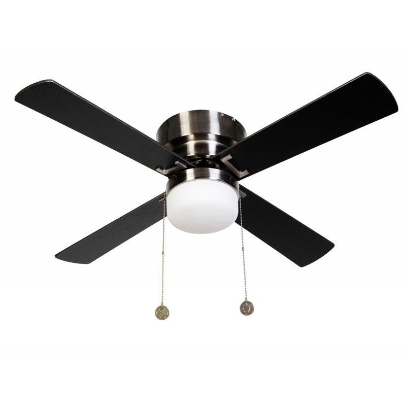 107cm Ceiling Fan with Light Kit, Brushed chrome