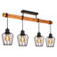 4-Light Burnt Wood Kitchen Island Pendant