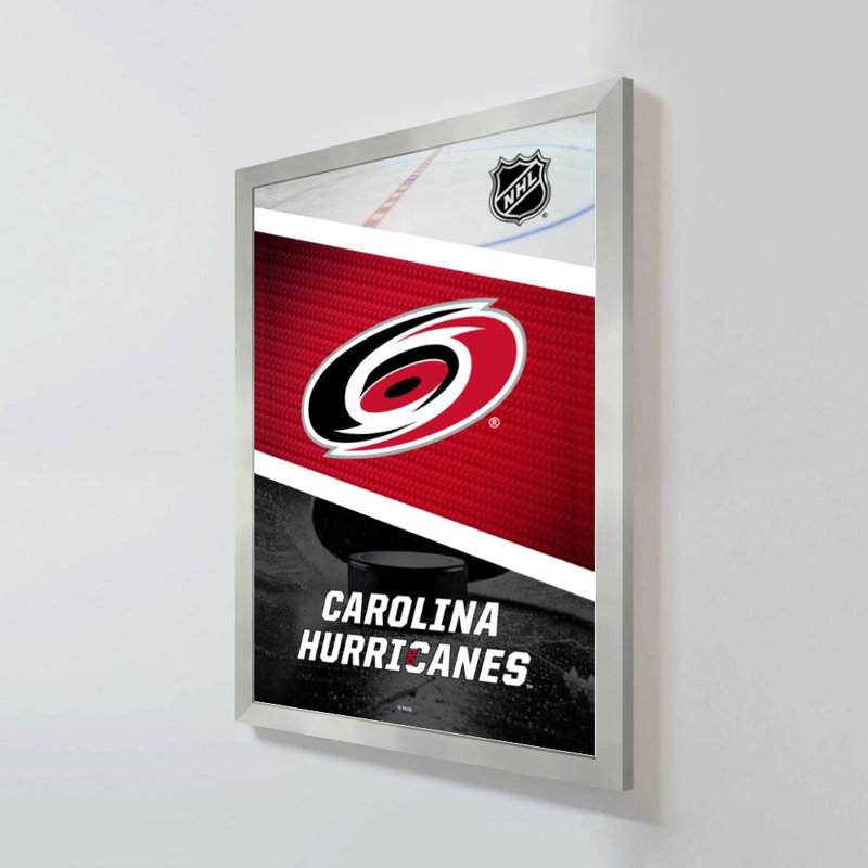 Décoration murale des Hurricanes de la Caroline (LNH), 48" H x 32" W, Framed Acrylic, Argent