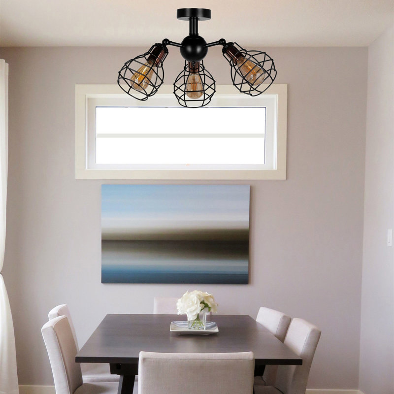 Plafonnier semi-encastré 3 lumières 19,69 po Krol