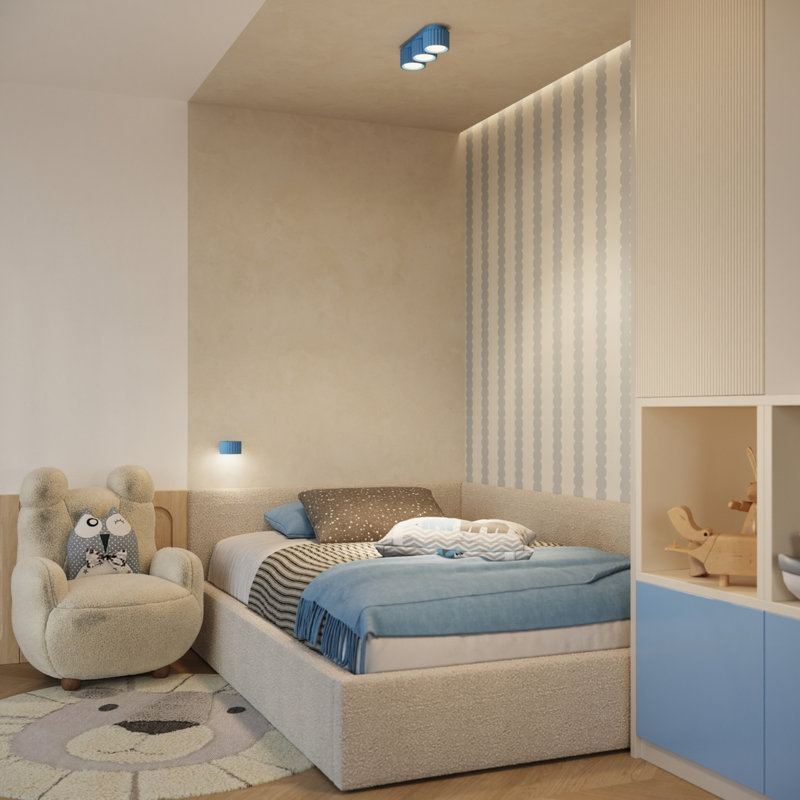 Aura Aluminium Flush Mount, Light Blue, 32,5x10x8 cm, 3 Lights