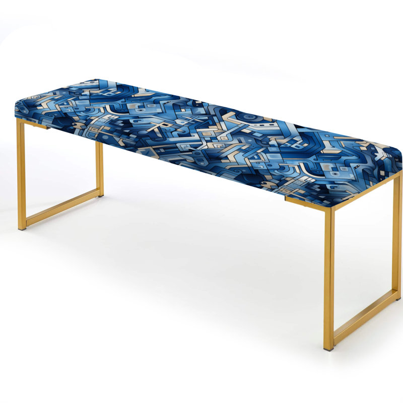 Banc rembourré Boho Cobalt Tessellations
