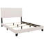 Lit double tapissier - construction solide et garniture décorative avec pieds en bois noir-1146870885-1146870886