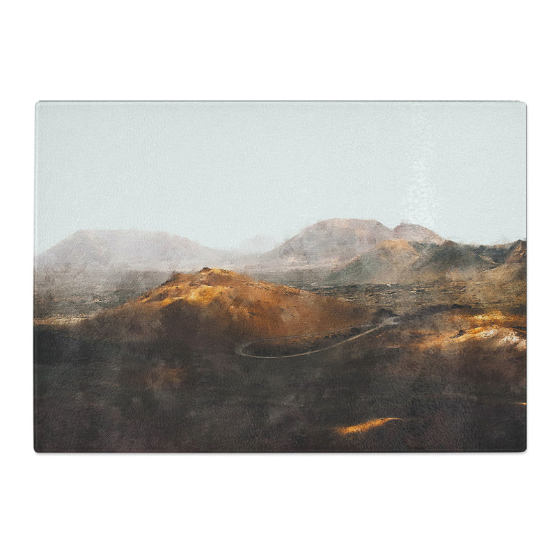 Lanzarote Spain Painting Chopping Board, 0.4cm H x 28.5cm W x 39cm L