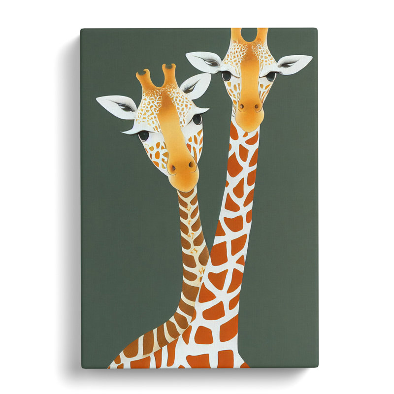 Giraffe Duo - Wrapped Canvas, 76cm H x 50cm W x 3cm D