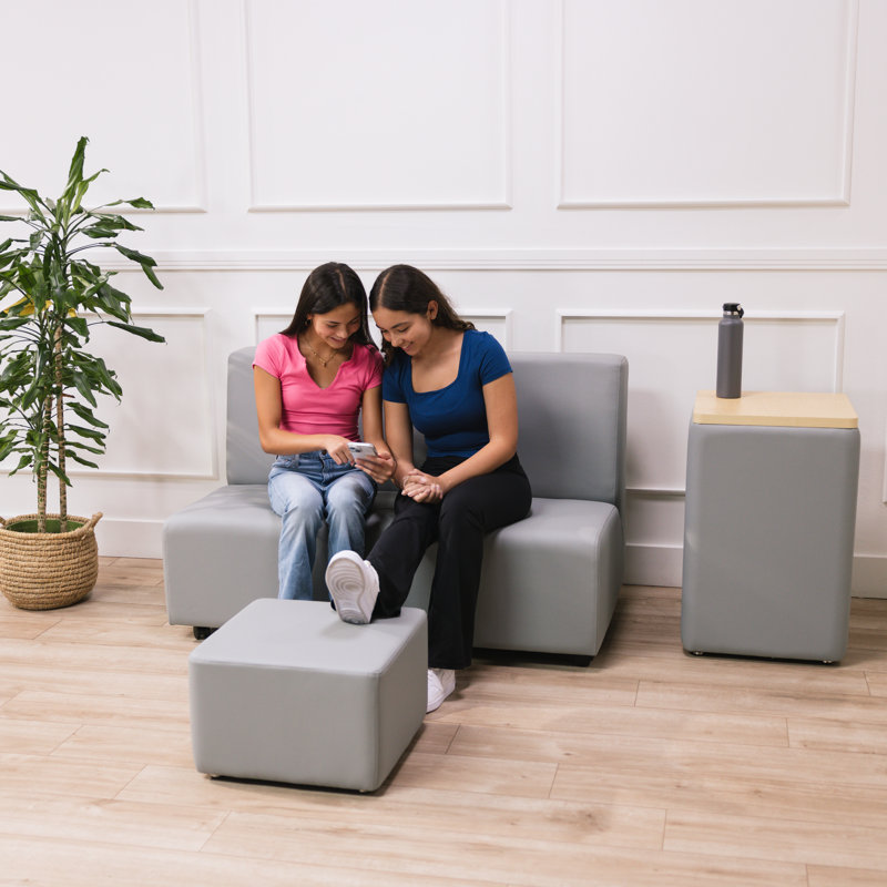 Pro Series Upholstered Square Ottoman 12" Height, Gray