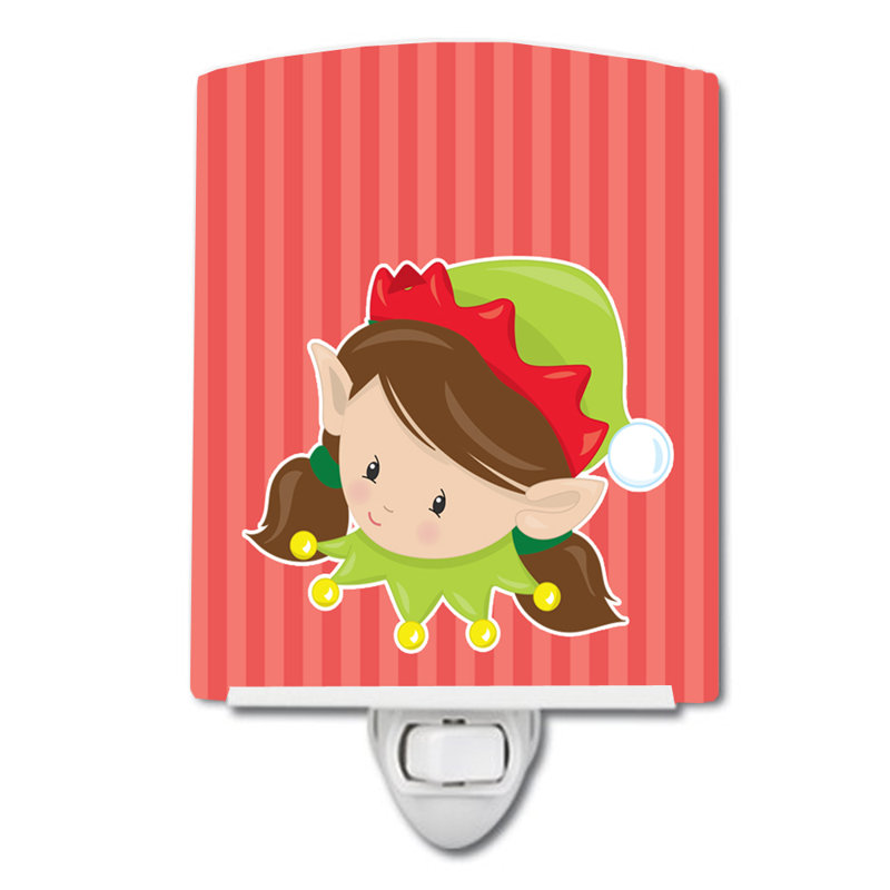 Silloth Brunette Elf Ceramic Night Light