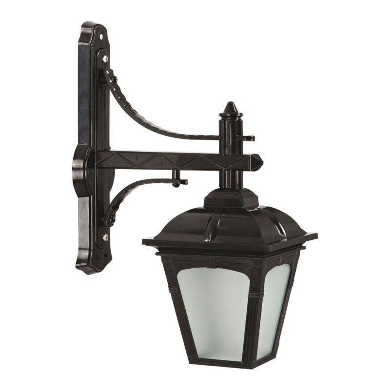 Lampe murale d'extérieur, corps en ABS noir avec capuchon en polycarbonate, 19,7 po x 15,7 po | Douille E27, 40 W maximum, IP65 résistant aux intempéries | Design industriel nostalgique pour les patios et les entrées, éclairage durable et élégant