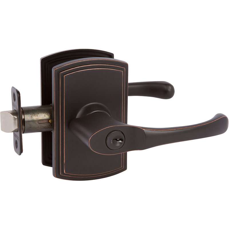 Keyed (Entry) Door Lever, Bronze