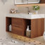 Meuble-lavabo flottant de 39,4 po avec lavabo en céramique et rangement moderne | Conception murale épurée pour un luxe peu encombrant-1245437232