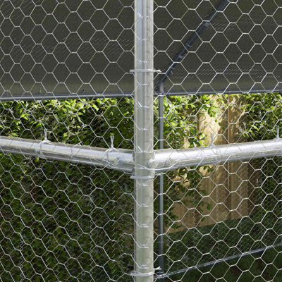 Cage à poulet vidaXL 3 pièces argent 236,22 po x 78,74 po x 78,74 po