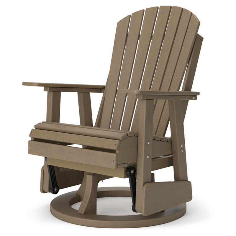 Lynbrook High - Density Polyethylene (HDPE) Gliding Adirondack Chair, Brown