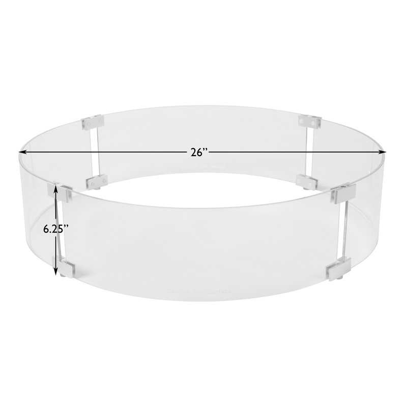 Clear Tempered Glass Wind Guard for Round Fire Pits