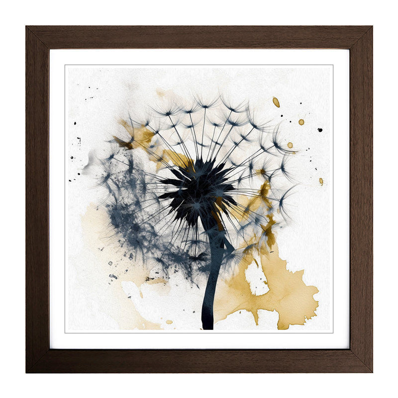 Dandelion Gestural No.2 - Framed Print, Walnut