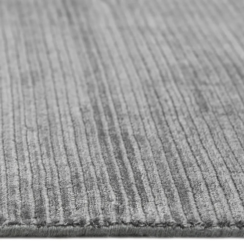Hand Knotted Striped Indoor Rug, Rectangle 3' x 5'