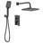 Pressure-Balanced Rainfall Shower System, High-Pressure Rain Shower Head with 3-Settings Handheld Spray
