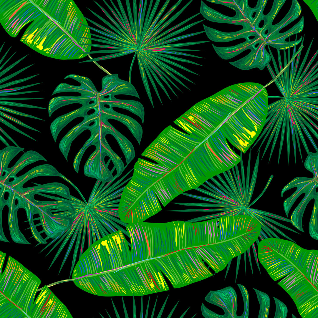 Palm Leaves von Art-Skvortsova - Grafik auf Leinwand