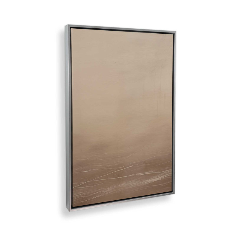 «Silken Sandrifts», reproduction sur toile, Cadre flottant en chrome poli, H 18,75 po x l 12,75 po x P 1,75 po