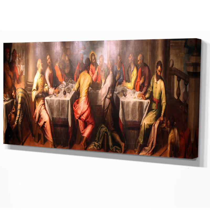 « leonardo de vinci »-cène classique-impression d’art graphique sur toile tendue, H 16 po x l 32 po x P 1 po