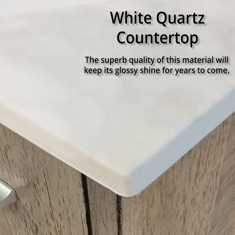 Lancy 48 in W x 20 in D Bath Vanity and Faucet Set, White Quartz