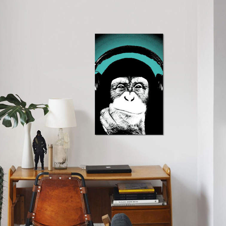«Monkey BL II» par Steez, impression sur toile, H 12 po x l 8 po x P 0,75 po, Toile tendue