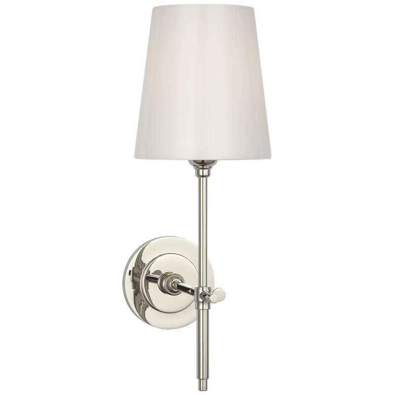 Bryant 15" Cordless Bath Sconce with Glass, Polished Nickel