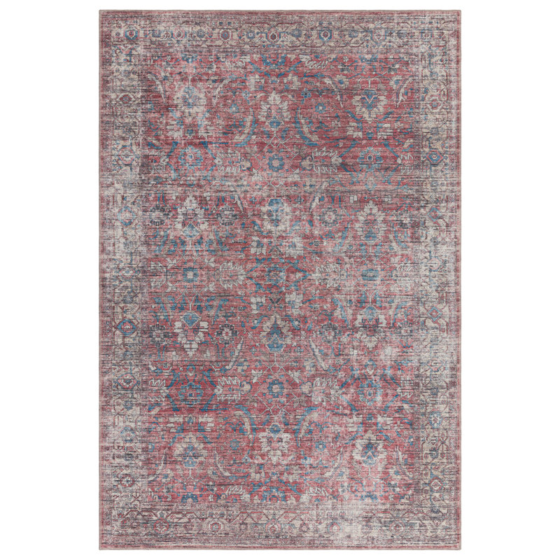 Hopkins Flatweave Red/Blue Rug, Rectangle 120 x 170cm