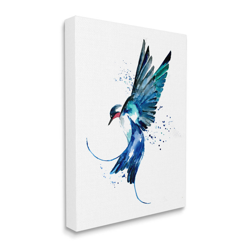 «Blue Bird Flying Wings», art mural par Sebastian Grafmann, H 20 po x l 16 po x P 1,5 po