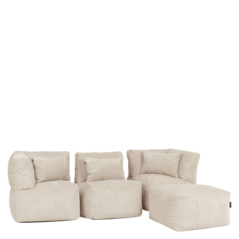 Corduroy Bean Bag Set, Cream