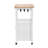 Modern White Rolling Kitchen Island Cart with Storage Cabinet, Drawer & Wood Top - Mobile Food Prep Table for Small Spaces