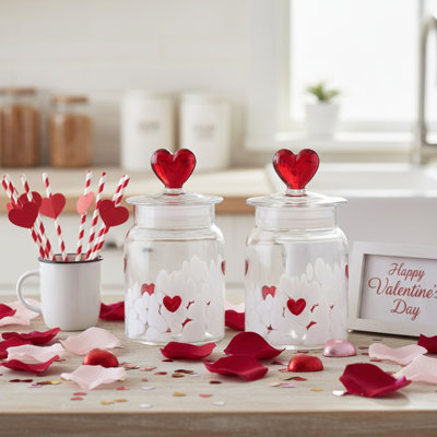 10 Strawberry Street Valentine Confetti Canister, Hearts