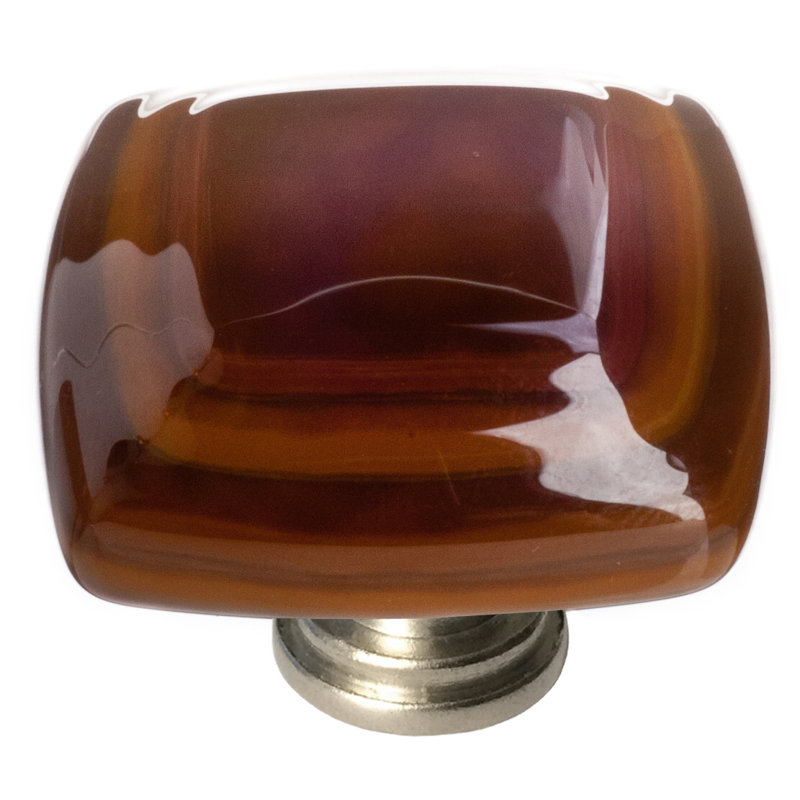 Stratum Square Knob, Woodland/Umber , Satin Nickel