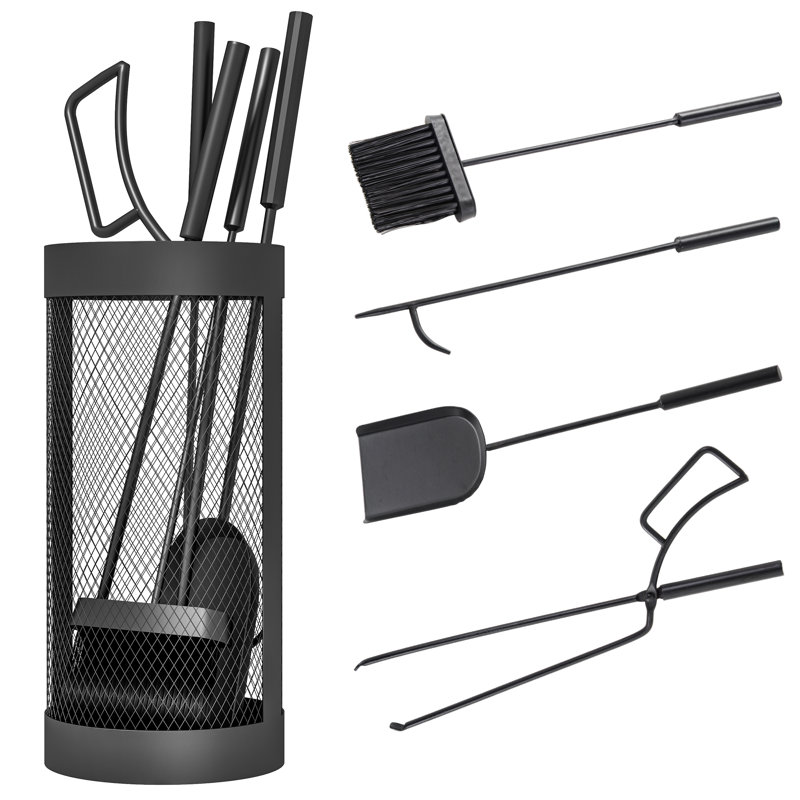 Piece Metal Fireplace Tool Set Broom