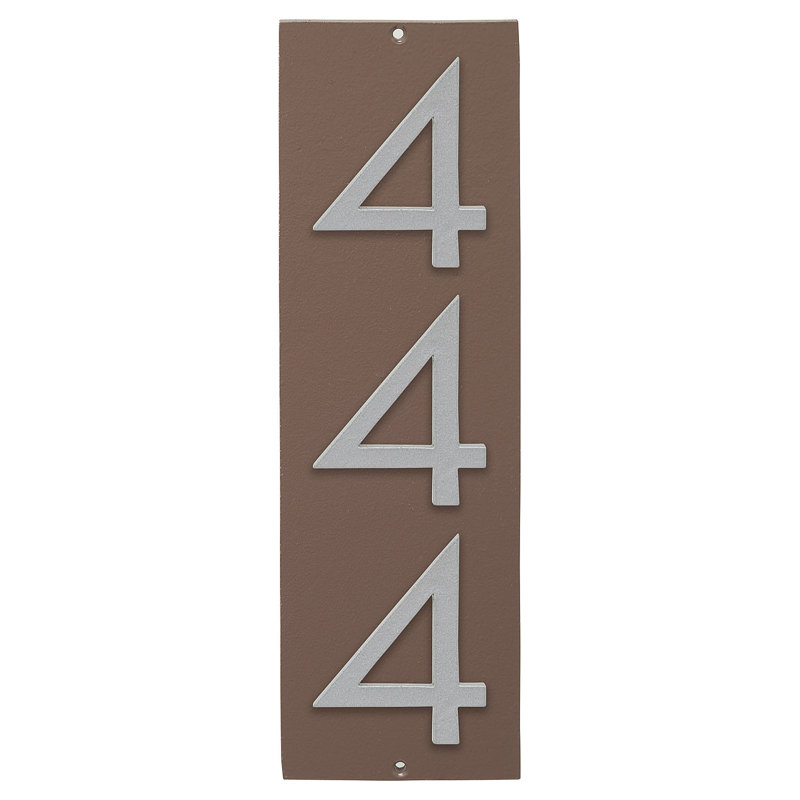 Plaque d'adresse murale sur 1 ligne, Sable / argent, Oui
