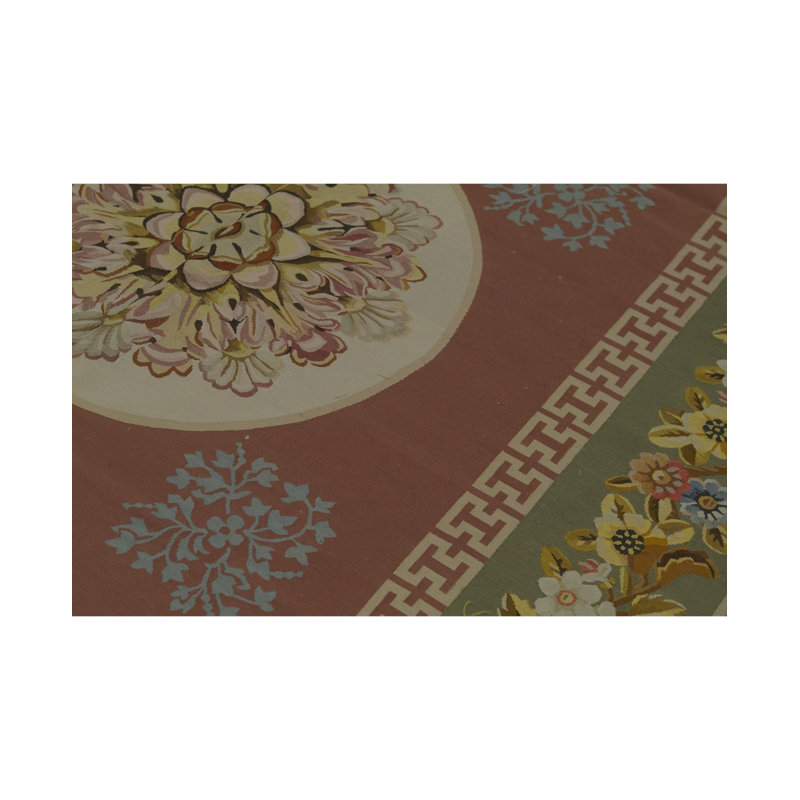 Hand-Knotted High-Quality Brown and Green Area Rug