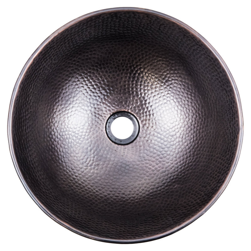 Belfry Bathroom Bridgette Copper Circular Sink, 40 x 40 x 15, Hammered