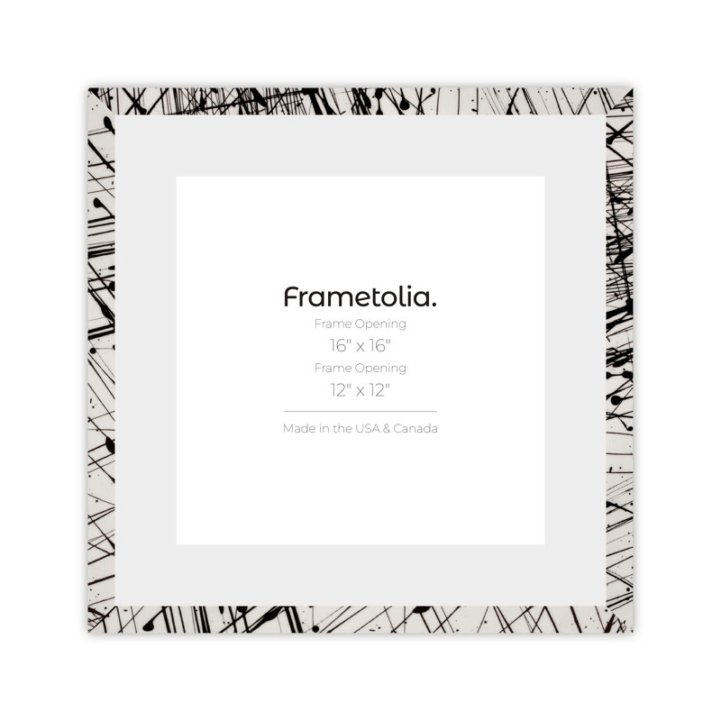 Cadre mural Frametolia Metro Fade Splash, Blanc/Noir, 16 po x 16 po, 12 po x 12 po