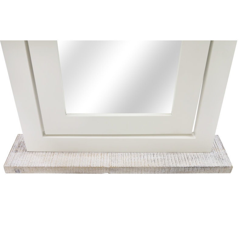 Rocha Wood Floor Mirror, White