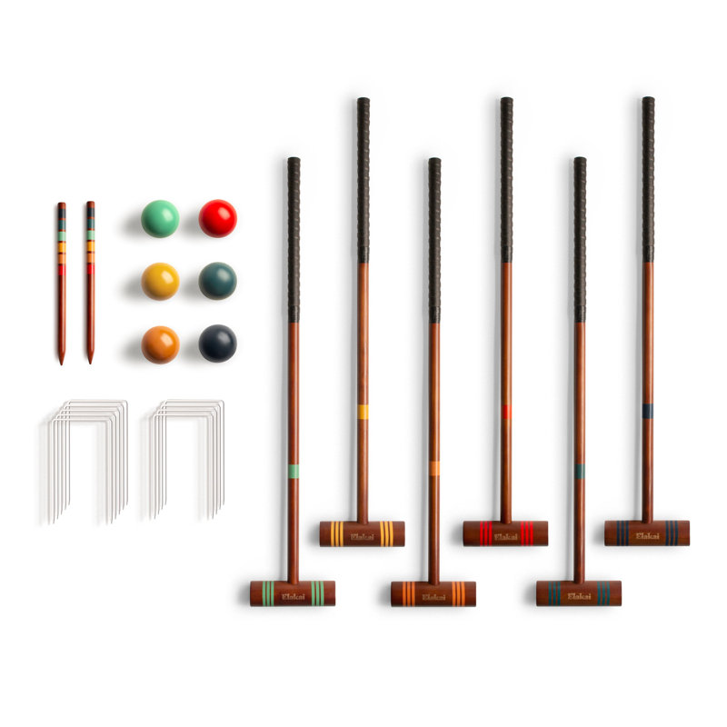 Ensemble de croquet de voyage à six joueurs Hevea Rover