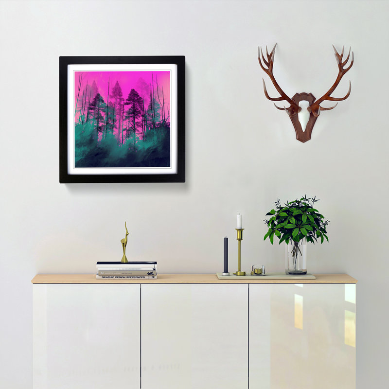 Single Picture Frame Print on Wood, Black