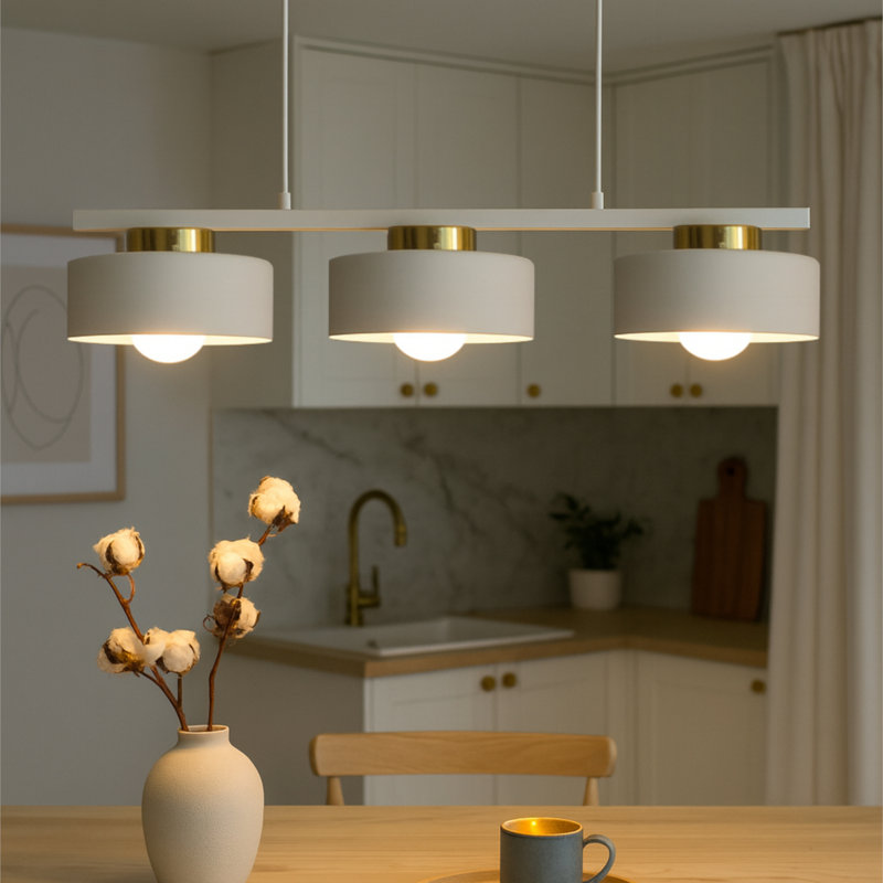 3 - Light Drum Pendant, White