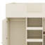 Lit mezzanine en bois avec garde-robe intégré, bureau, tablettes de rangement et tiroirs-2088934844