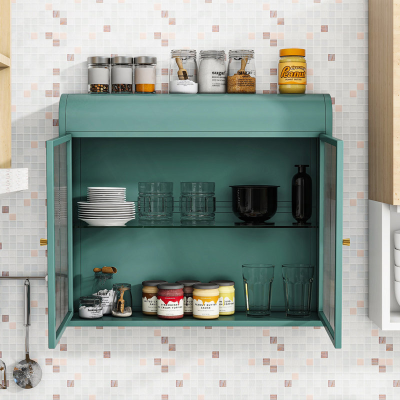 Steel, Mirror Wall Mounted Required Bathroom Cabinet, Army Green
