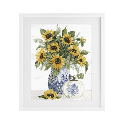 «Imperial Autumn Sunflowers», reproduction sous verre encadrée, design par Cindy Jacobs