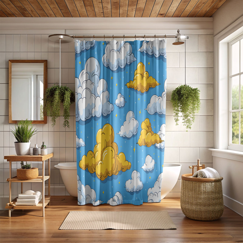 Rideau de douche Dreamy Cloudscape - Premium, H 74 po x l 71 po