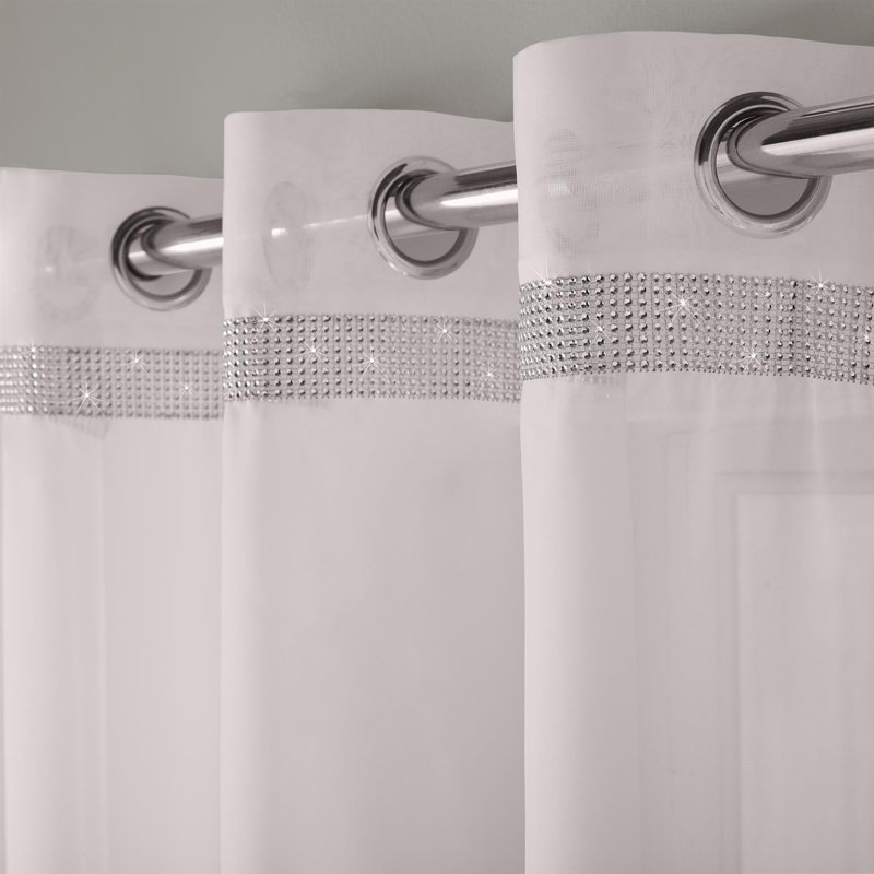 Asta Sheer Curtain Single Panel, Ivory, 137.16 W x 144.78 D cm